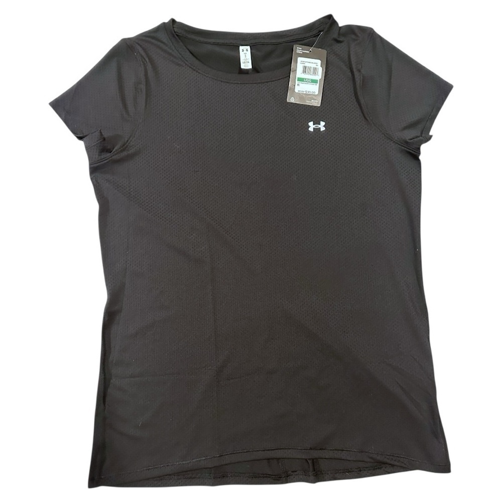 Under Armour Black HeatGear Athletic Tee Women’s Large NWT